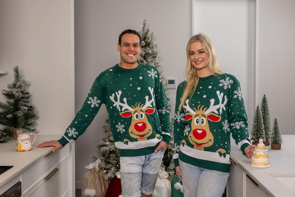 matching couples rudolph christmas jumper