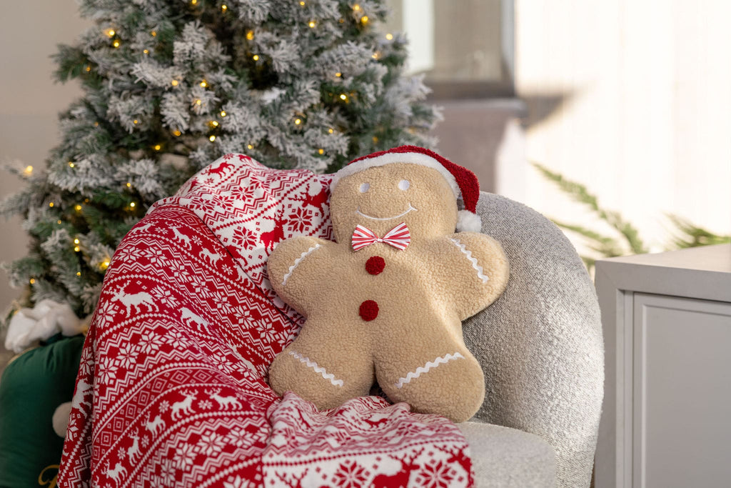 gingerbread man christmas cushion